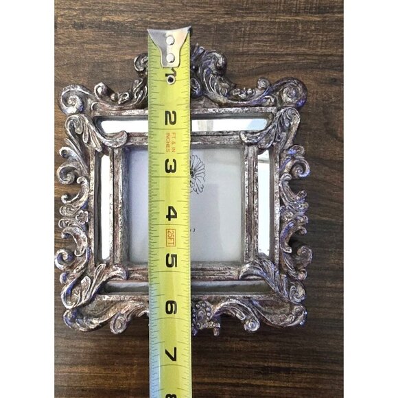 Vntg Holland and Boone Ornate Polished Pewter 3x3 Frame Intricate Scrollwork - Picture 7 of 9